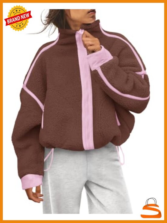 Other - Womens Fleece Zip Up Sherpa Jacket Long Sleeve Fuzzy Coat